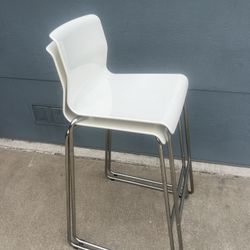 Pair Of White IKEA bar Stools