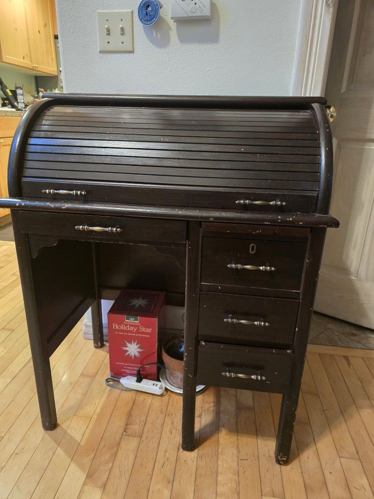 Small Vintage Roll-top Desk