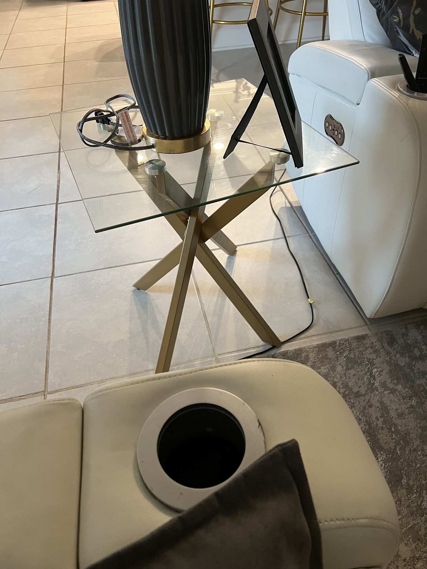 Glass Top Coffee Table And Side Table