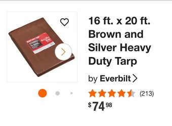 16 ft. x 20 ft. Brown & Silver Heavy Duty Tarp – 10 Mil