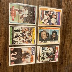 6 Vintage 1970s & 80s Topps Walter Payton Football Cards Chicago Bears Legend HOF 