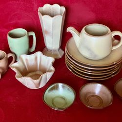 Lot 18 FRANKOMA POTTERY PLATE VASE FLUTE PLANTER MUG TEA POT ‼️ Made in USA ‼️ MOVING SALE - March 20 , 2026