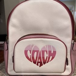 Coach Court Stripe Heart Motif Backpack