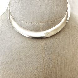 Sterling Silver Modern Cuff Collar Necklace 