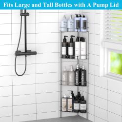 4 Tier Rust Resistant Metal Corner Shower Caddy Organizer Shelves Stand New Condition