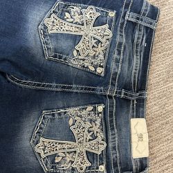 Miss Me Jeans With Cross Design 