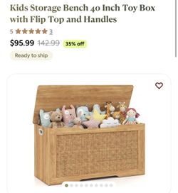 Kids storage bench