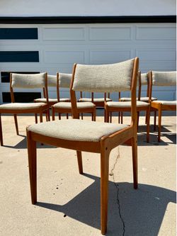 Scandinavian Teak MCM Set of 8 Chairs