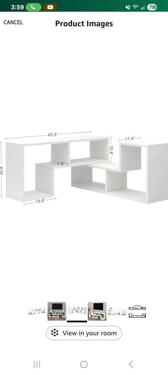 White Entertainment Center Console 