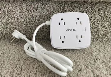 Brand New 6Ft Surge Protector Power Strip, 8 Widely Outlets with 4 USB Ports, 3 Side Outlet Extender