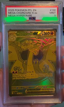 PSA 9 Mega Charizard X Ex gold