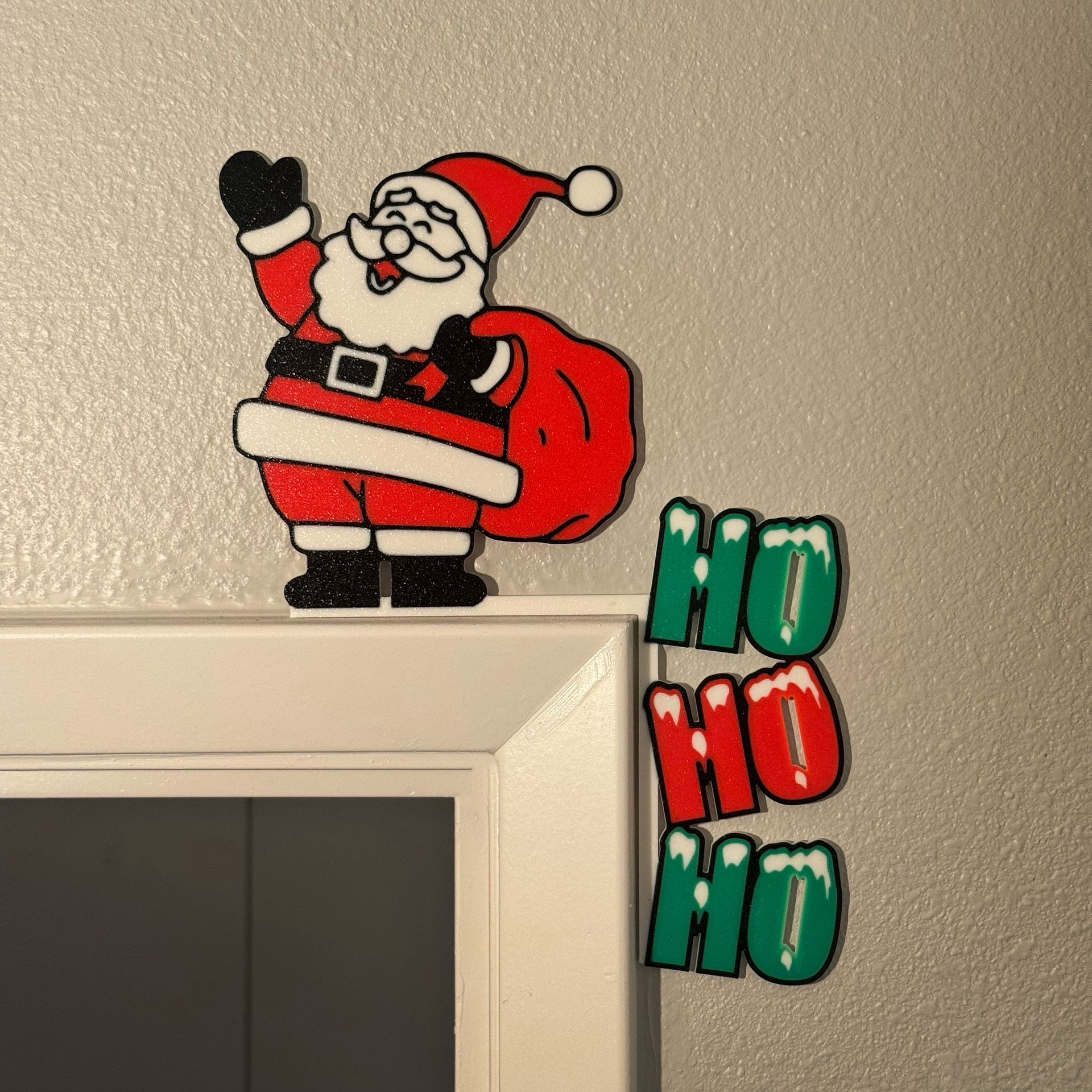 π
 3D Printed Santa & βHo Ho Hoβ Christmas Decor π
