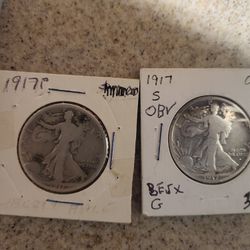1917 S Obv Half Dollar And 1917 P