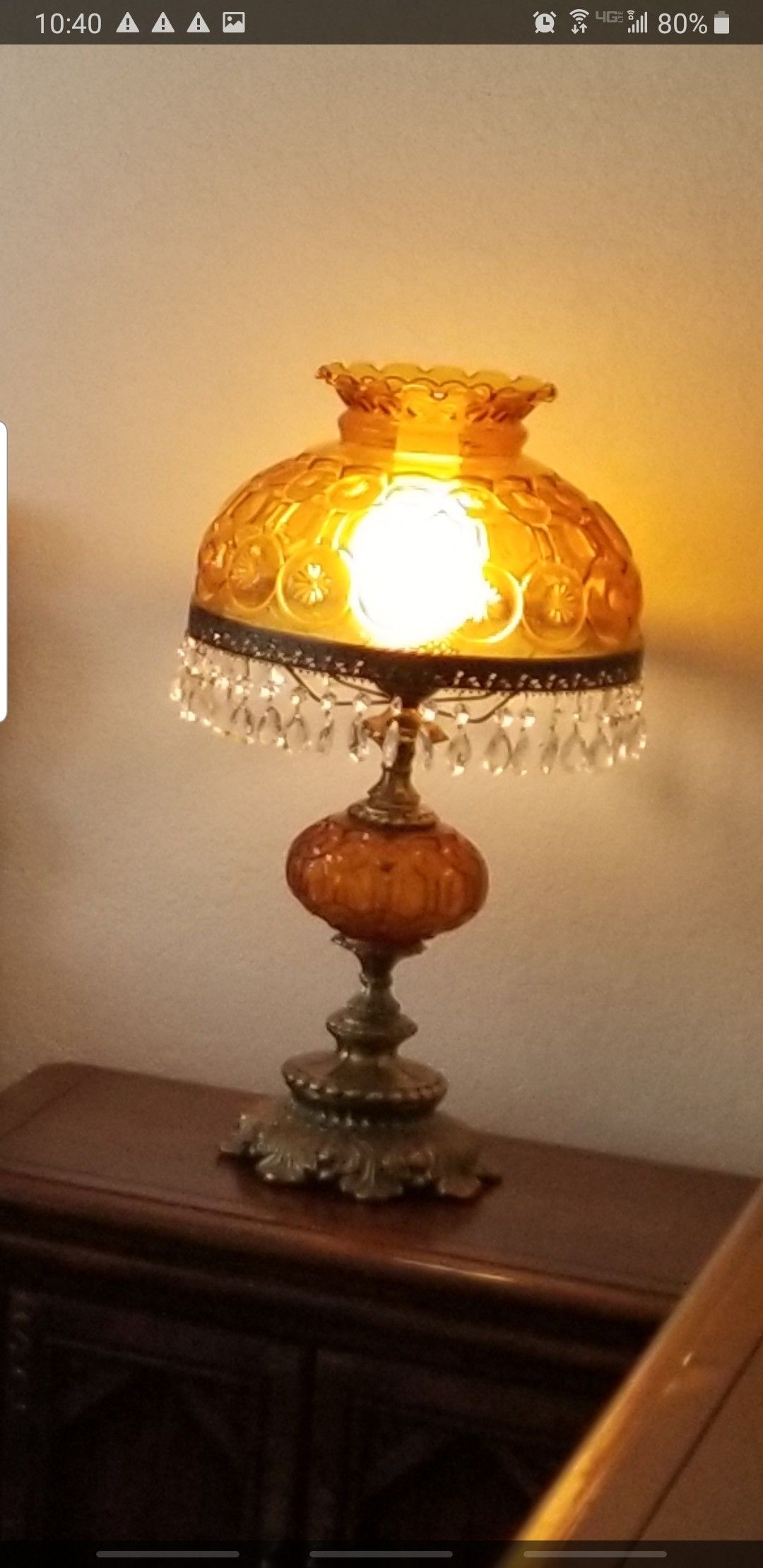 Antique Glass Beautiful Matching Lamps