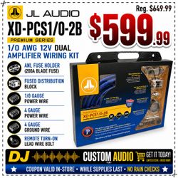 JL Audio XD-PCS1/0-2B Complete Dual Amplifier Wiring Kit 1/0 Gauge 200A ANL Fuse Power Ground Amp Cables 🚨 Payment Options Available 🚨 No Credit Nee
