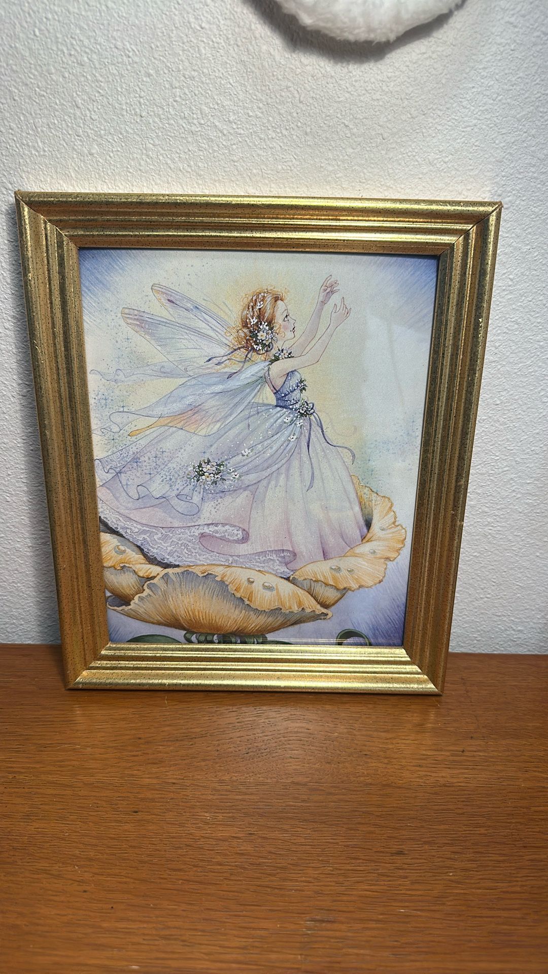 Precious Fairy Framed In Gold Gilt Frame 