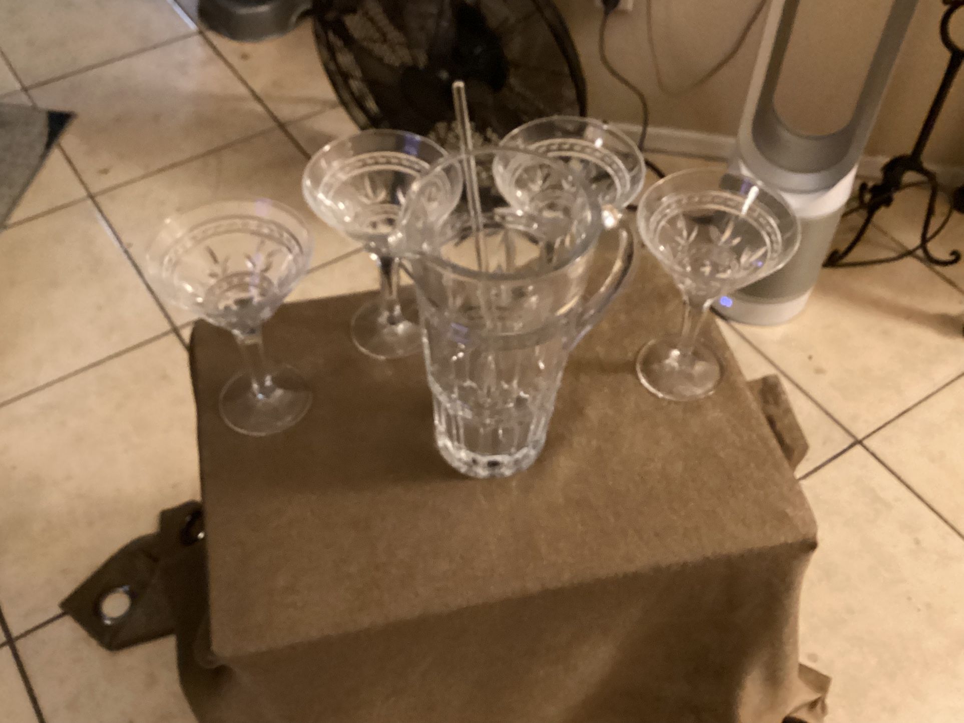 Crystal Martini Set