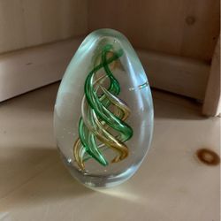 Glass Scroll Paperweight  Table Accent Please