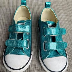 Converse Turquoise Glitter Shoes 