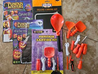 Holloween Pumpkin Carving Kits Tools Booklets