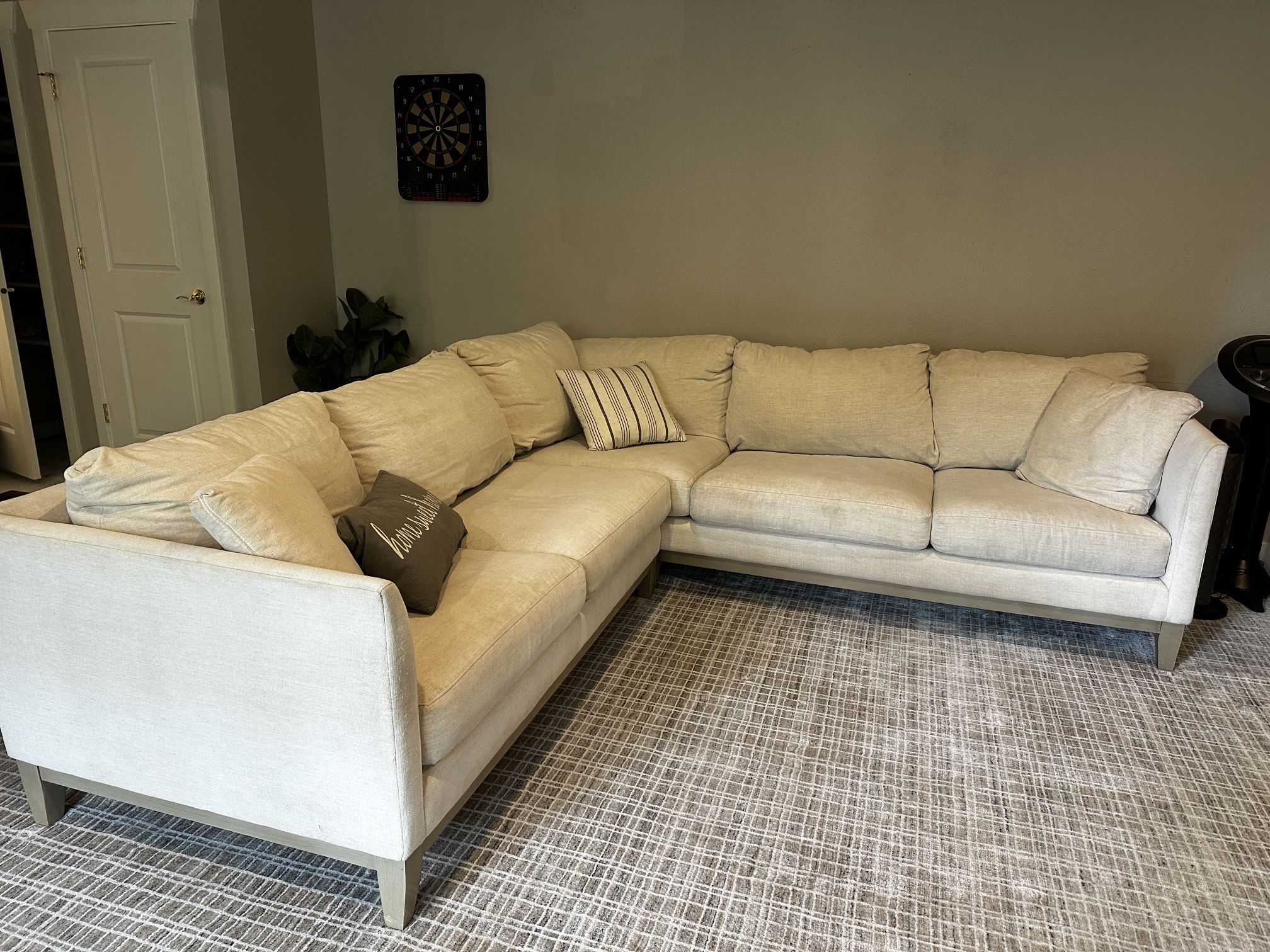 Off White Sectional (needs Cleaning) 