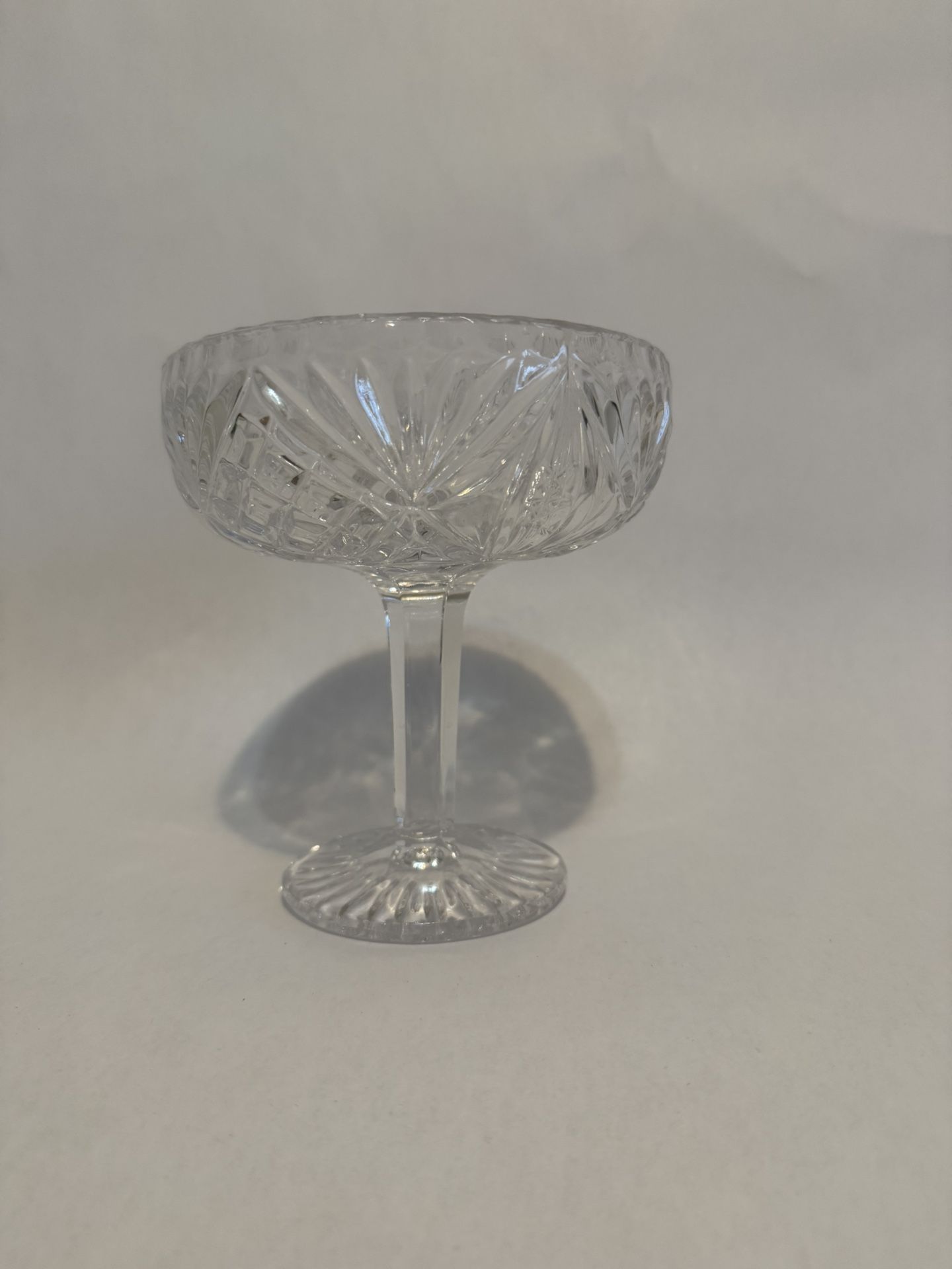 Vintage Crystal Cut Glass Compote Pedestal Candy Dish Bowl, 6-inch (15cm) Tall