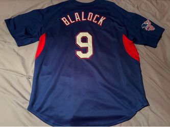 Hank Blalock #9 Texas Rangers MLB Nike Blue Jersey; Men’s XL