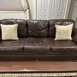 Brown Ashley Furniture Leather Couches