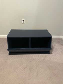 Dark Blue Night Stand With Two Storage Space