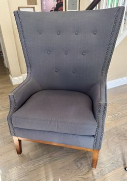 Blue Tall Back Armchair