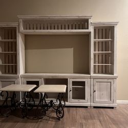 Farmhouse White Entertainment Center 