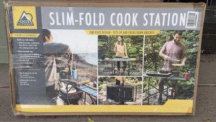 GCI Outdoor Slim-Fold Cook Station Folding Camp Kitchen Table, New Unopened Box