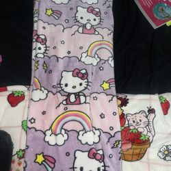 Purple Rainbow Hello Kitty Blanket