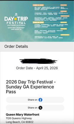 2 Sunday GA tickets