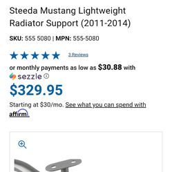 Lightweight Radiator support brace