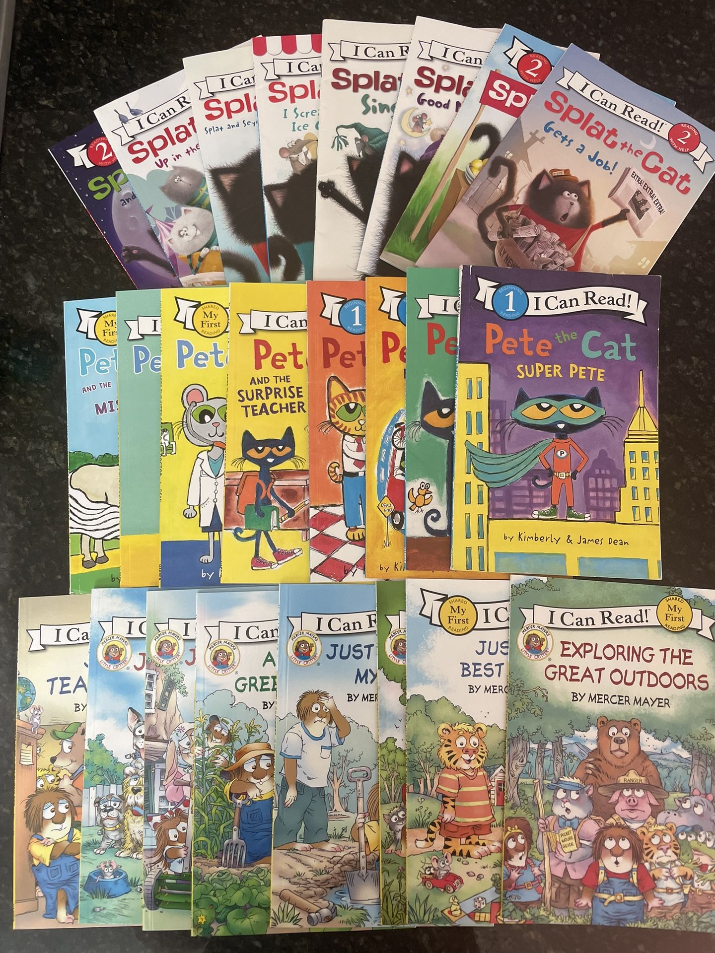 Early Reader Book Lot of 24: Pete The Kitty / Cat, Splat The Cat, Little Critter