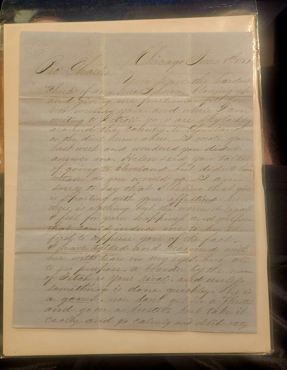 1851 Chicago Letter Re: Great Romance Gossip! (Transcribed)