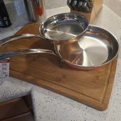 ($180 OBO, Flexible Pricing!) Saute Pans With Hammered Copper Exterior Brand New