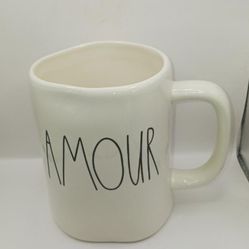 Rae Dunn Artisan Collection by Magenta "Amour" Mug
White with black letters