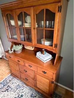 Solid Wood Hutch | Coffee Bar, Buffet, or Display Cabinet