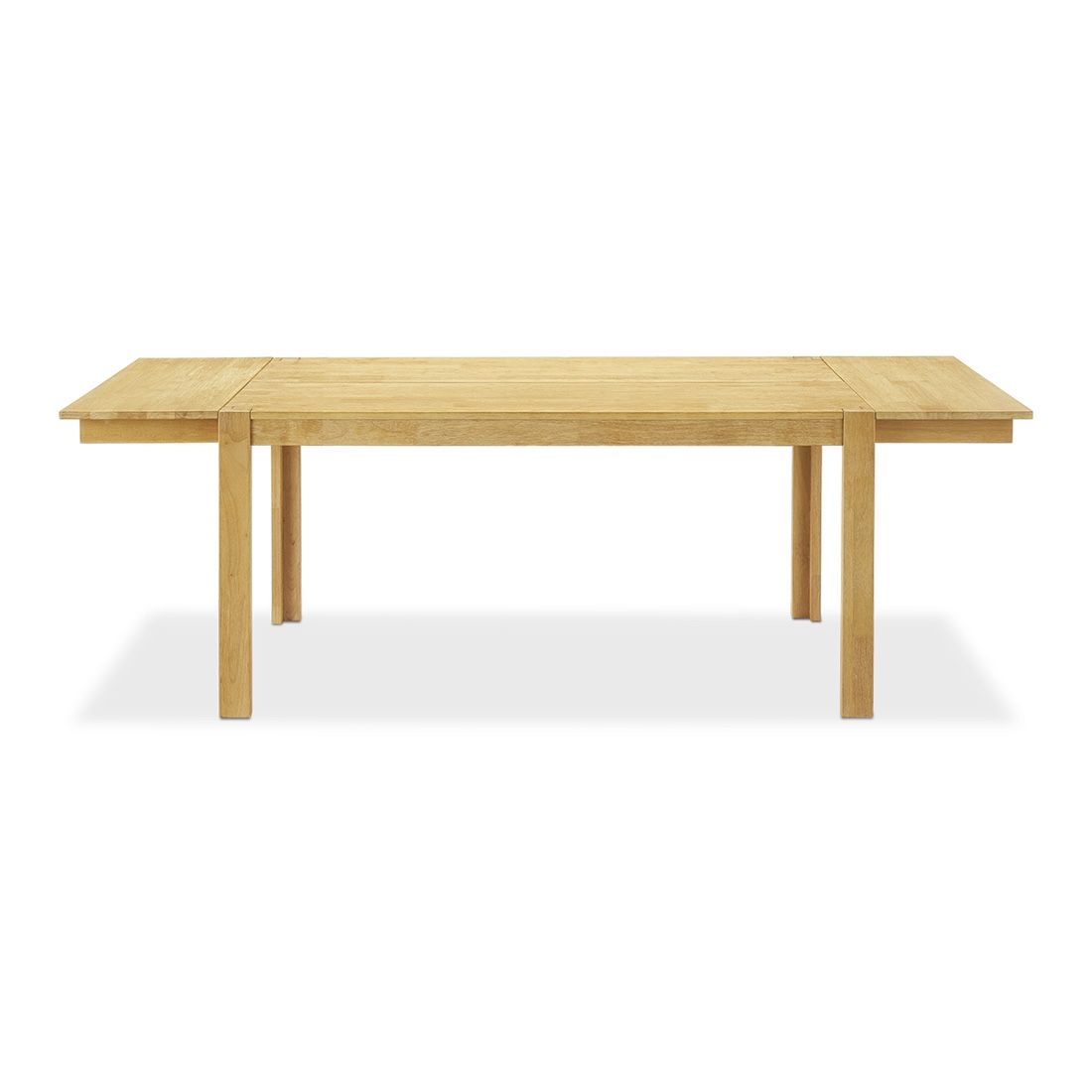 mopio Logan Solid Wood 91" Extendable Dining Table, Modern Farmhouse Solid Rubberwood with Light Wire Brush for Dining Room and Kitchen