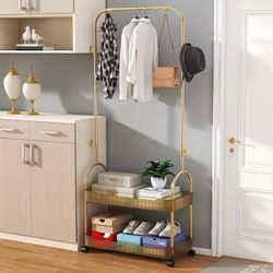 Versatile Freestanding Clothes Rack - Space-Saving Garment Organizer With Stainless Steel Rods For Bedroom & Living Room