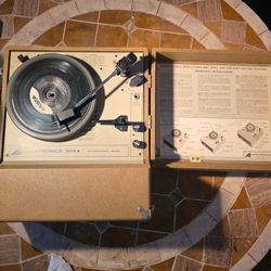 Portable Record Player With Vinyl Recs