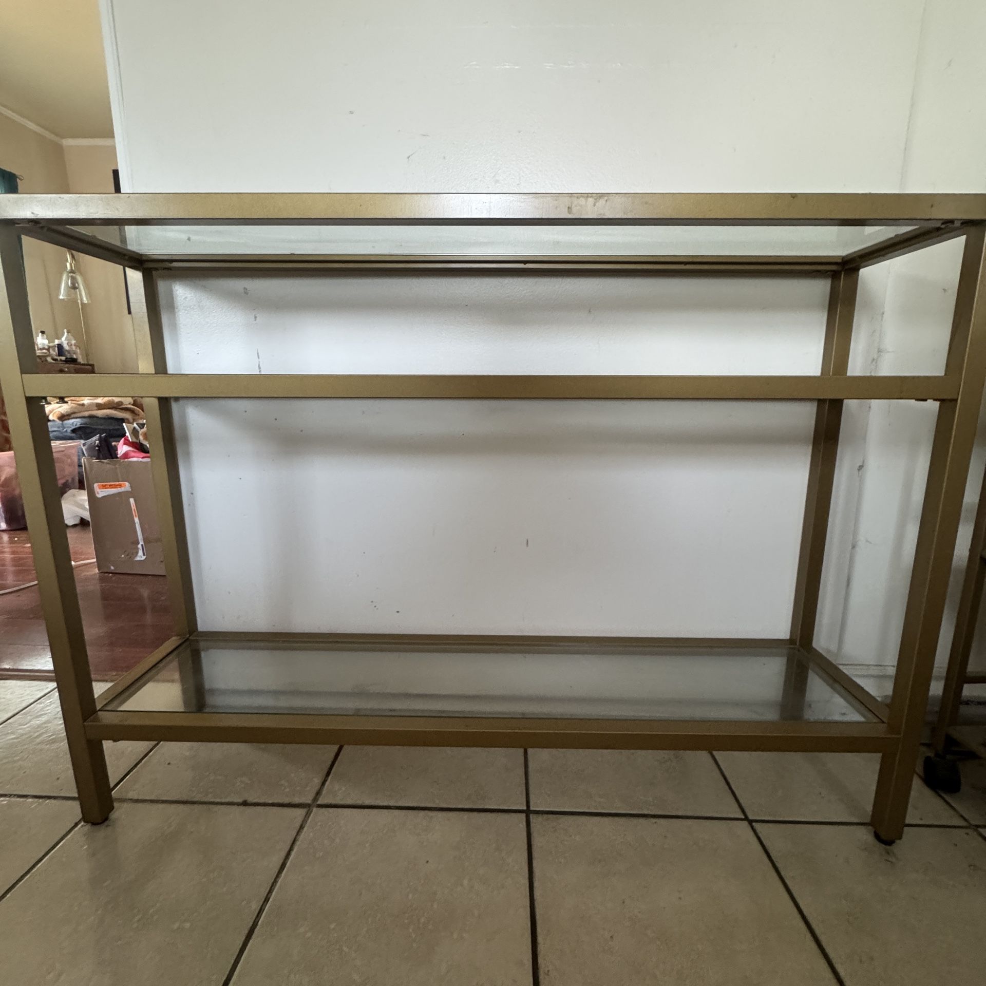 Glass Shelf With Gold Frame