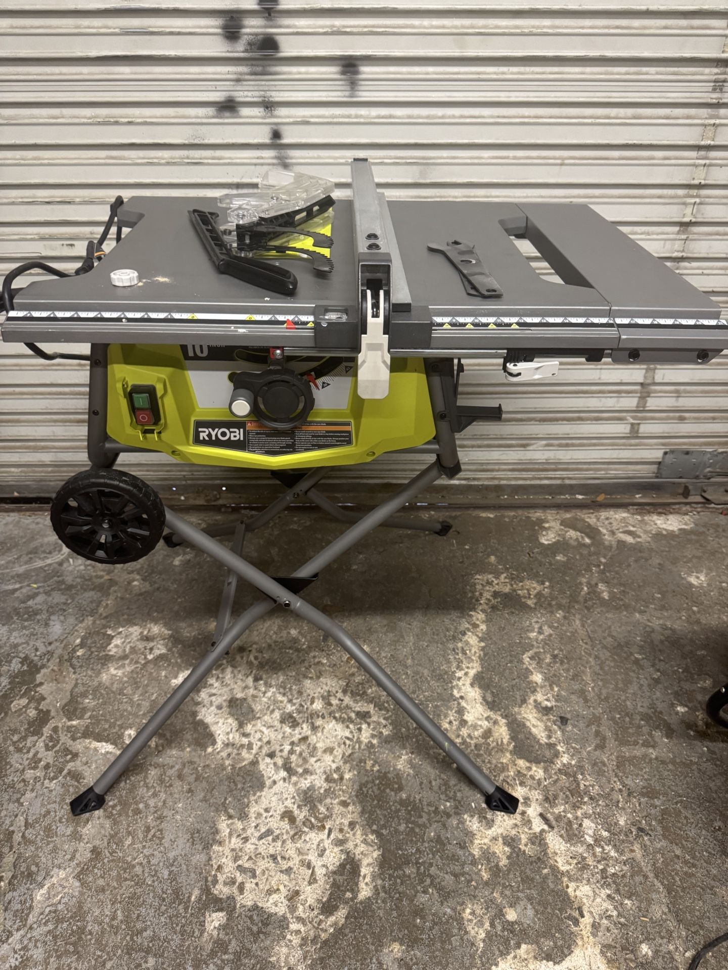 🧰🛠RYOBI 15 Amp 10” Expanded Capacity Portable Corded Table Saw w/Rolling Stand(NO MITER GUAGE)-$180!🧰🛠
