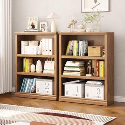 43 in Tall Bookcase, 3-Tier Bookshelf Open Storage, 33 inch Wide Floor Standing Indoor Furniture, Book Cases for Home School Library Office Bedroom Ki