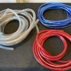 Flexible Plastic Tubing Lot – Clear, Red & Blue Vinyl Hose Assorted Lengths