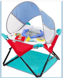Bright Starts Pop 'N Jump Portable Baby Jumper, Foldable Indoor/Outdoor Baby Jumper with Sweet Treats with Sensory Activities, Ages 6–12 Months