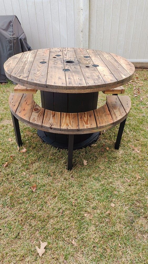 Wooden Spool Picnic Table 