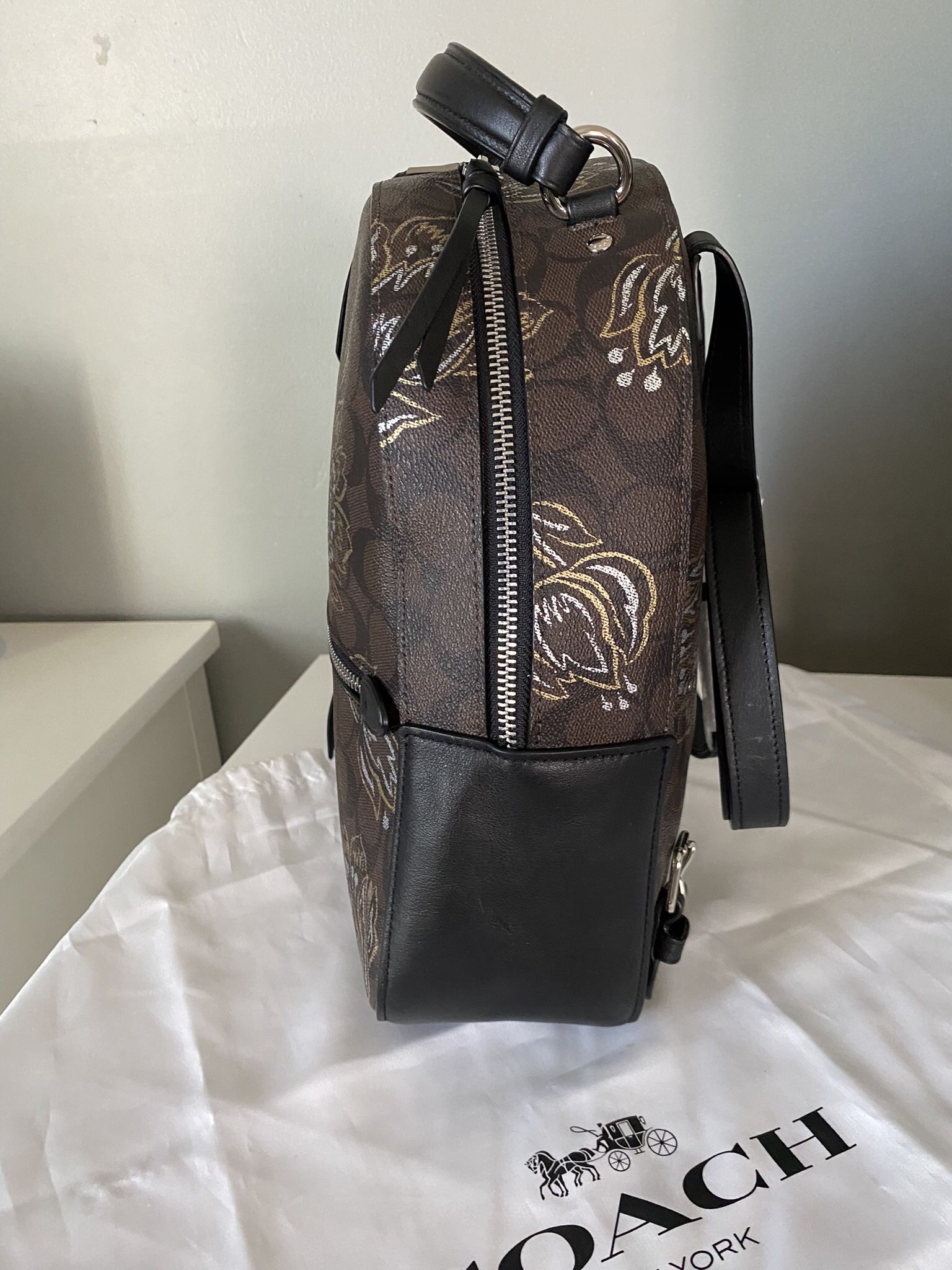 COACH JORDYN BACKPACK IN SIGNATURE CANVAS WITH TULIP PRINT 